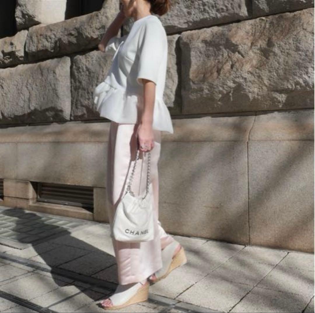 新品未使用♡Heve へイヴ サテンフレアガウチョPTパンツ ピーチ 36サイズ