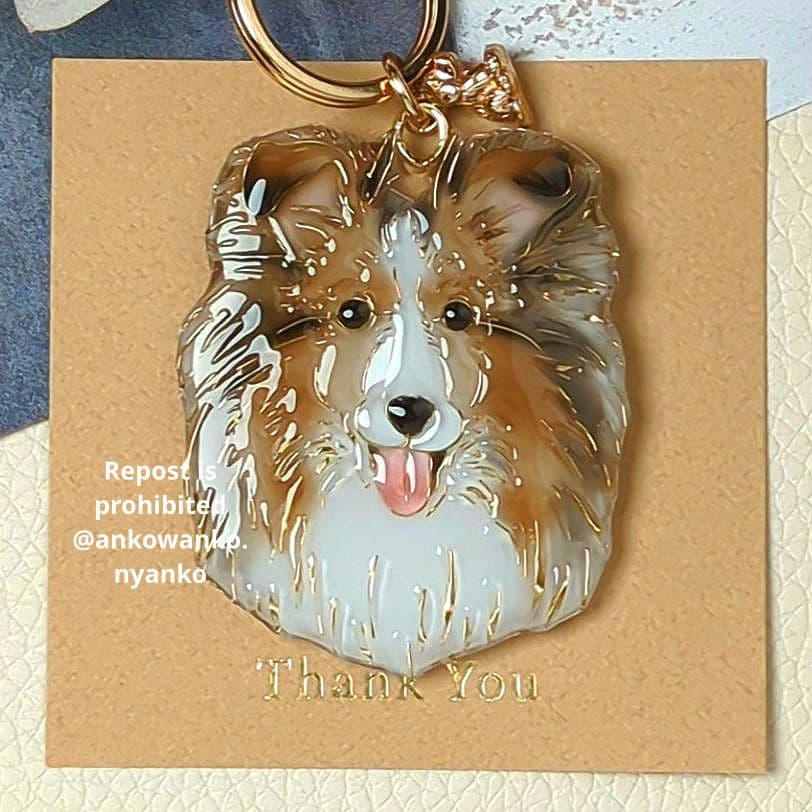 シェルティ　愛犬 ankoわんこチャーム　 バッグリング　犬