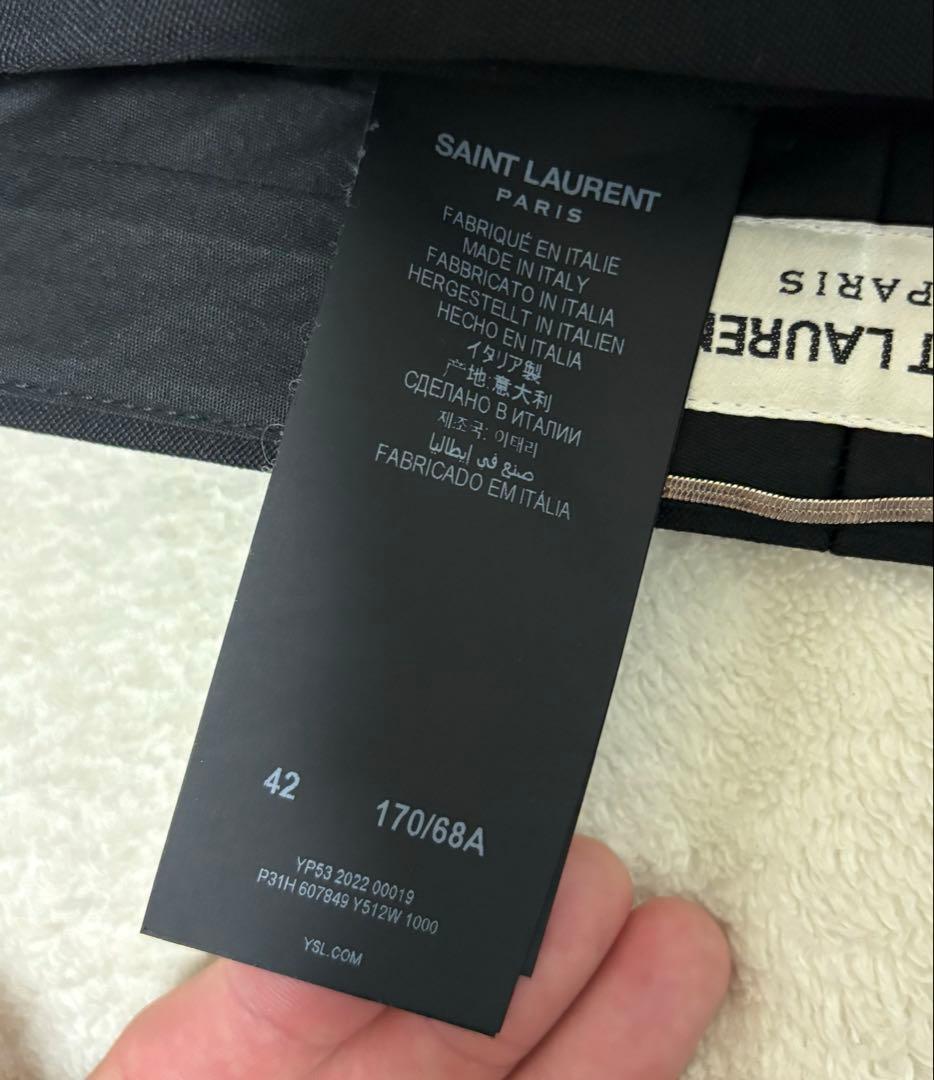 SAINT LAURENT PARIS \"グレインドプードル製スラックス\"