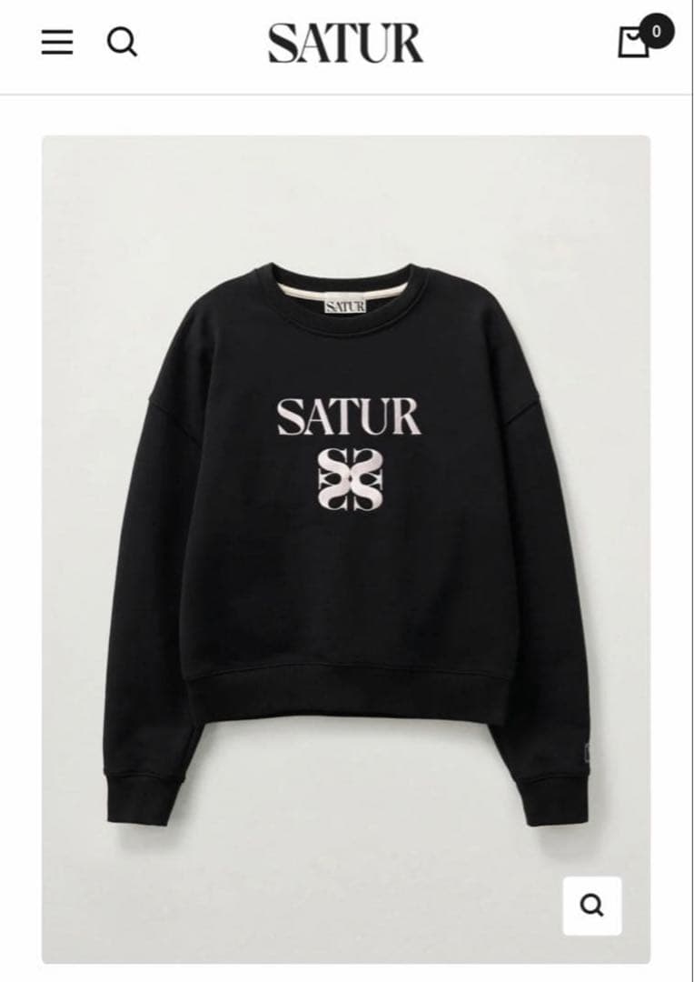 SATUR ブラック トレーナー Mサイズ