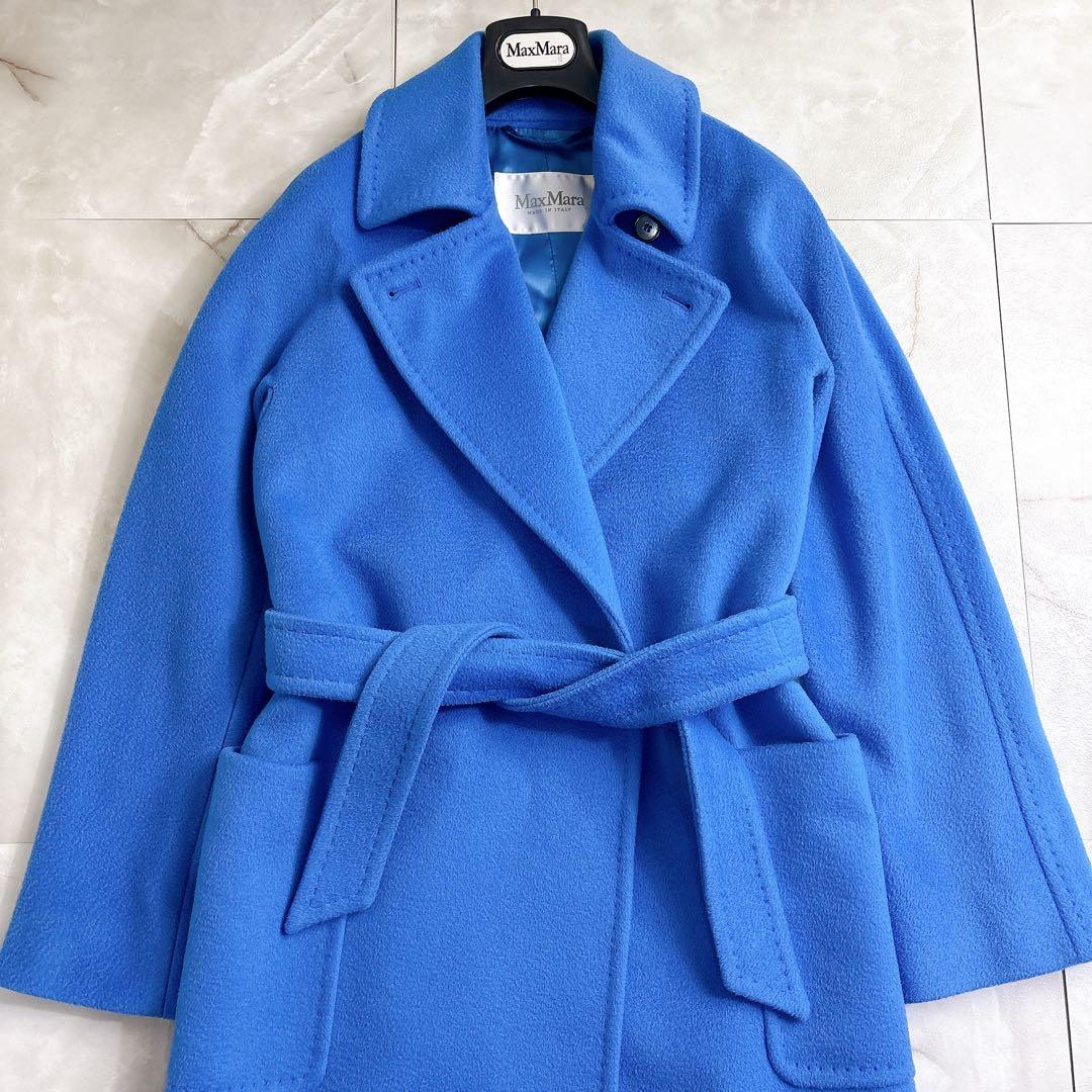 美品　マックスマーラ マニュエラ　キャメル100 ブルー　サイズ36 コート