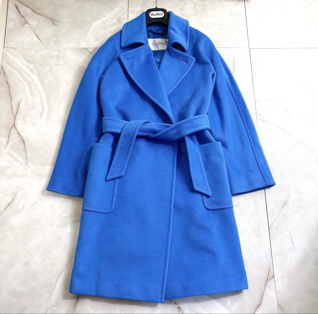 美品　マックスマーラ マニュエラ　キャメル100 ブルー　サイズ36 コート