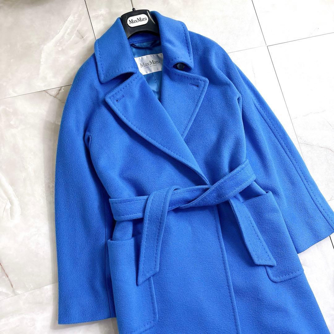 美品　マックスマーラ マニュエラ　キャメル100 ブルー　サイズ36 コート