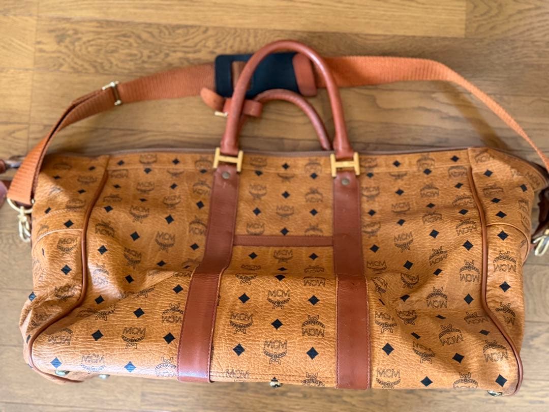 h*i様 MCM ロゴプリント ボストンバッグ 大容量40L