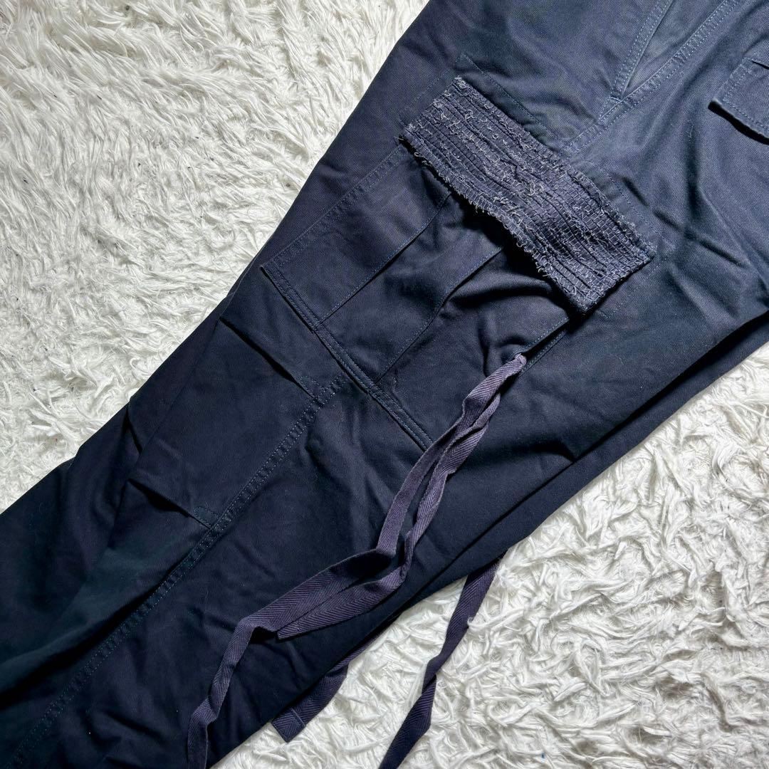 【美品】KUON カーゴパンツ　ミリタリー　ネイビー　M 綿　ワイド　日本製