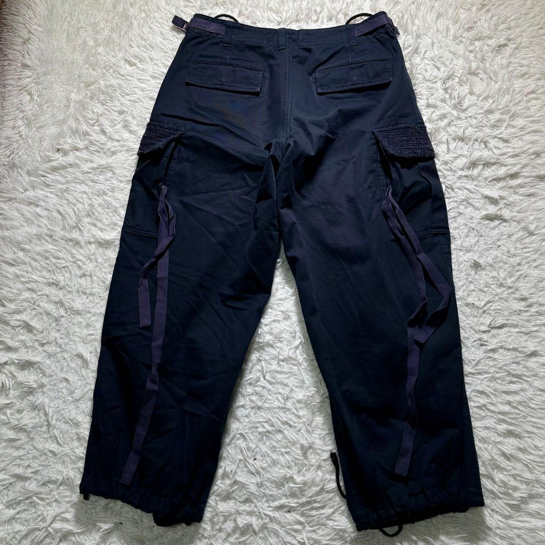 【美品】KUON カーゴパンツ　ミリタリー　ネイビー　M 綿　ワイド　日本製