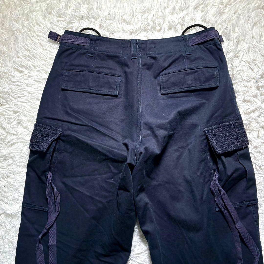 【美品】KUON カーゴパンツ　ミリタリー　ネイビー　M 綿　ワイド　日本製