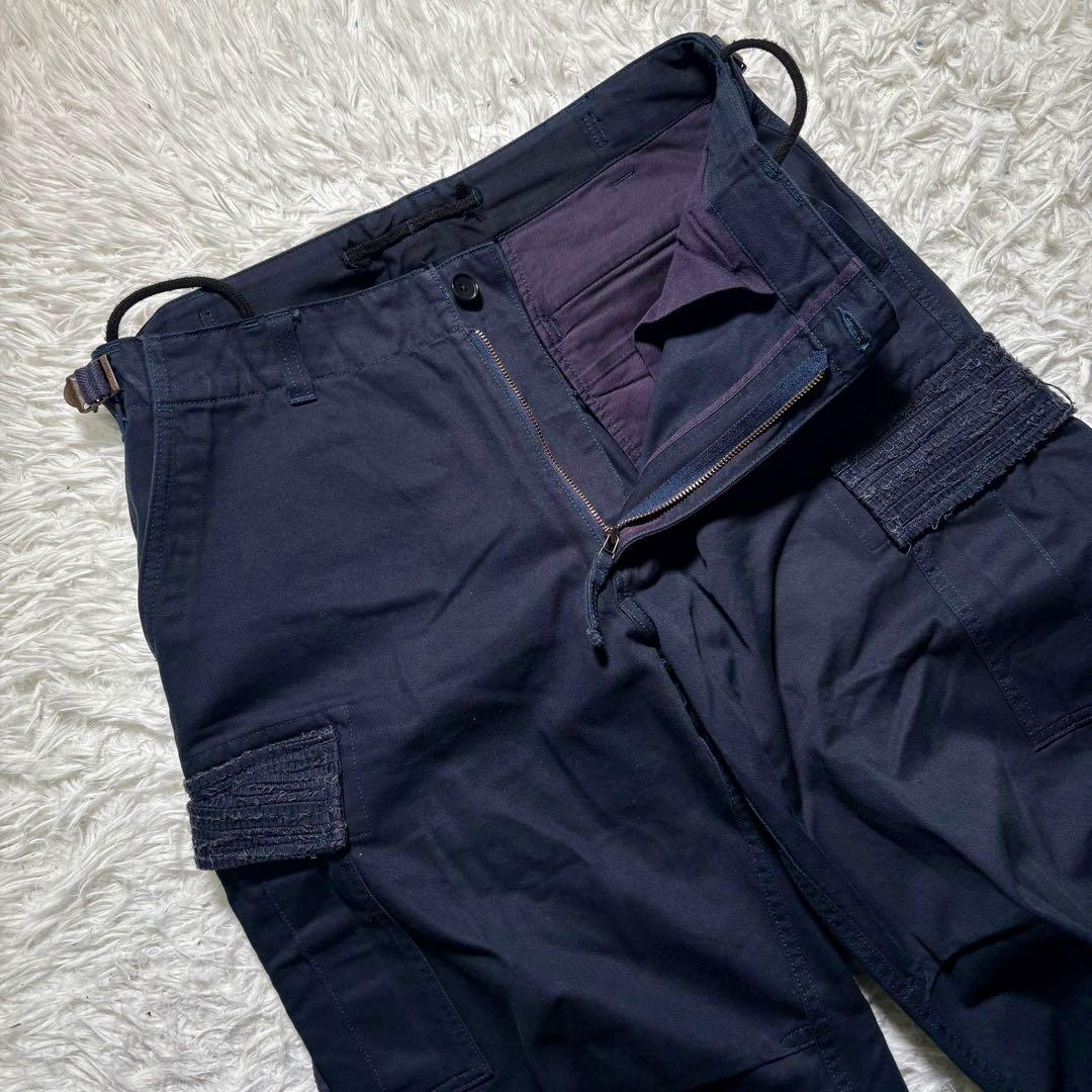 【美品】KUON カーゴパンツ　ミリタリー　ネイビー　M 綿　ワイド　日本製