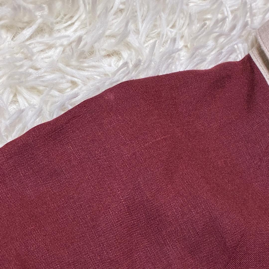 ハザマ ha|za|ma 経年真価のワンピース ボルドー　リネン１００％