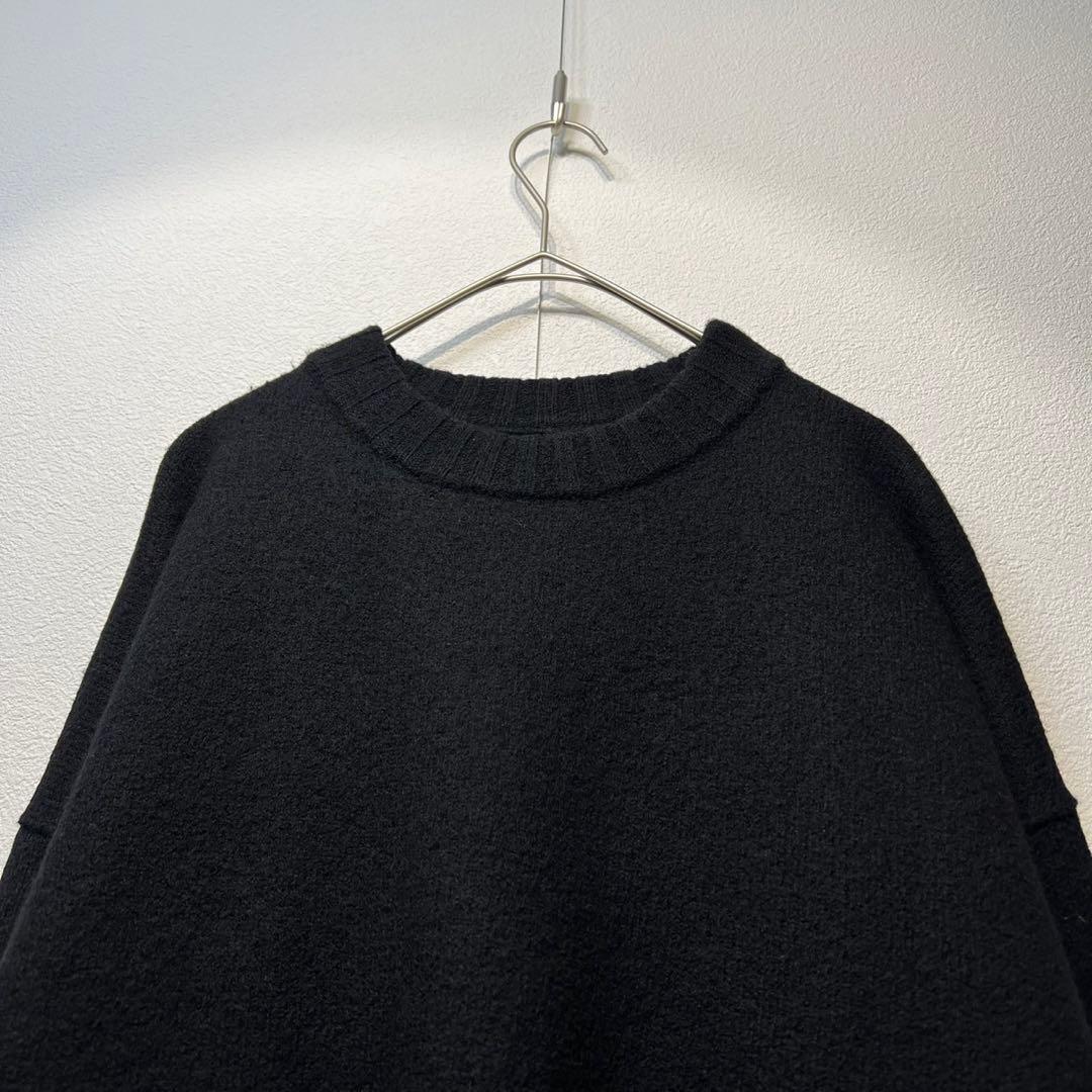 希少 JIL SANDER 上質 ウール サイドスリット クルーネック ニット