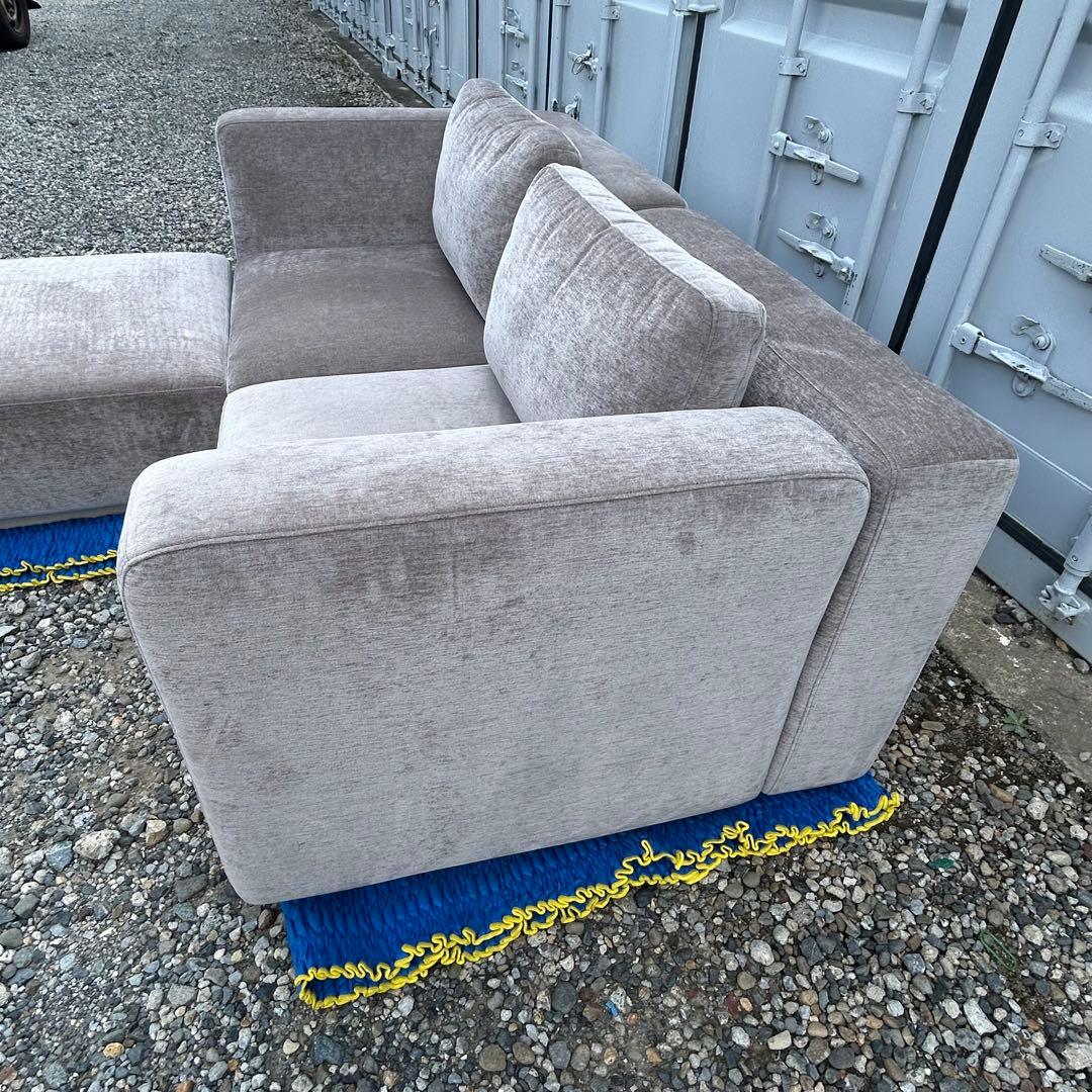 マッサデゥエ　グレー L字型ソファセット ファブリック