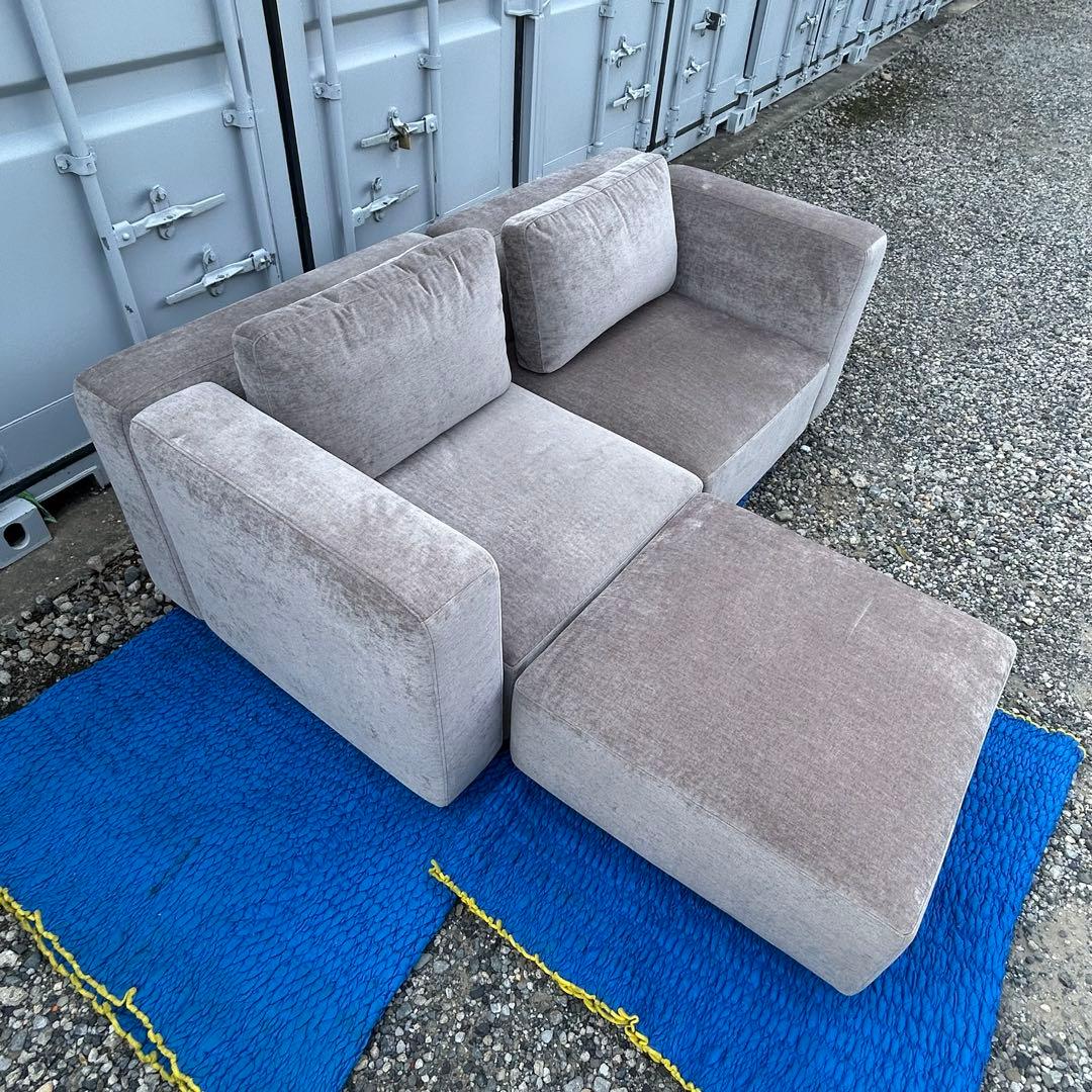 マッサデゥエ　グレー L字型ソファセット ファブリック