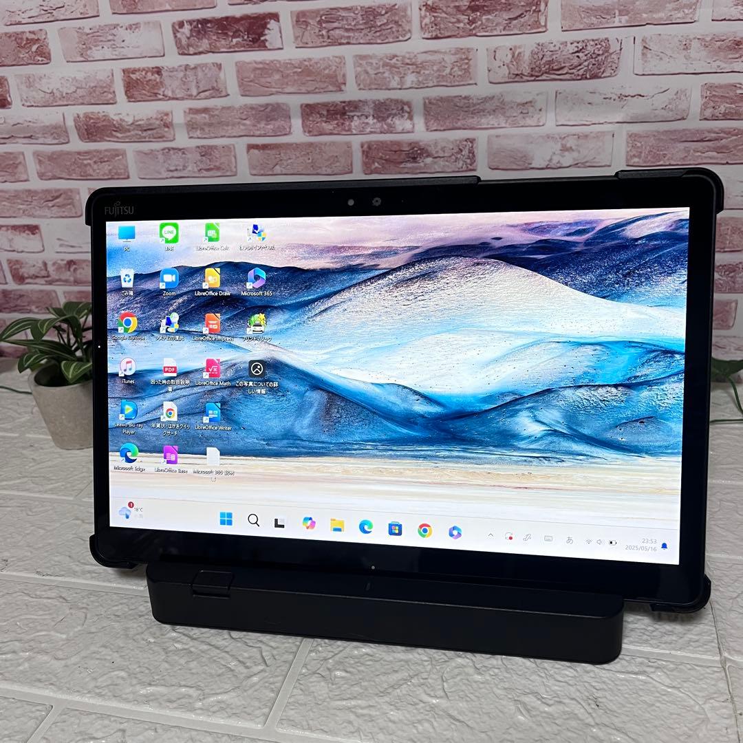 付属品多数美品富士通タブレット SSD128G★Q738/SE ノートPC434