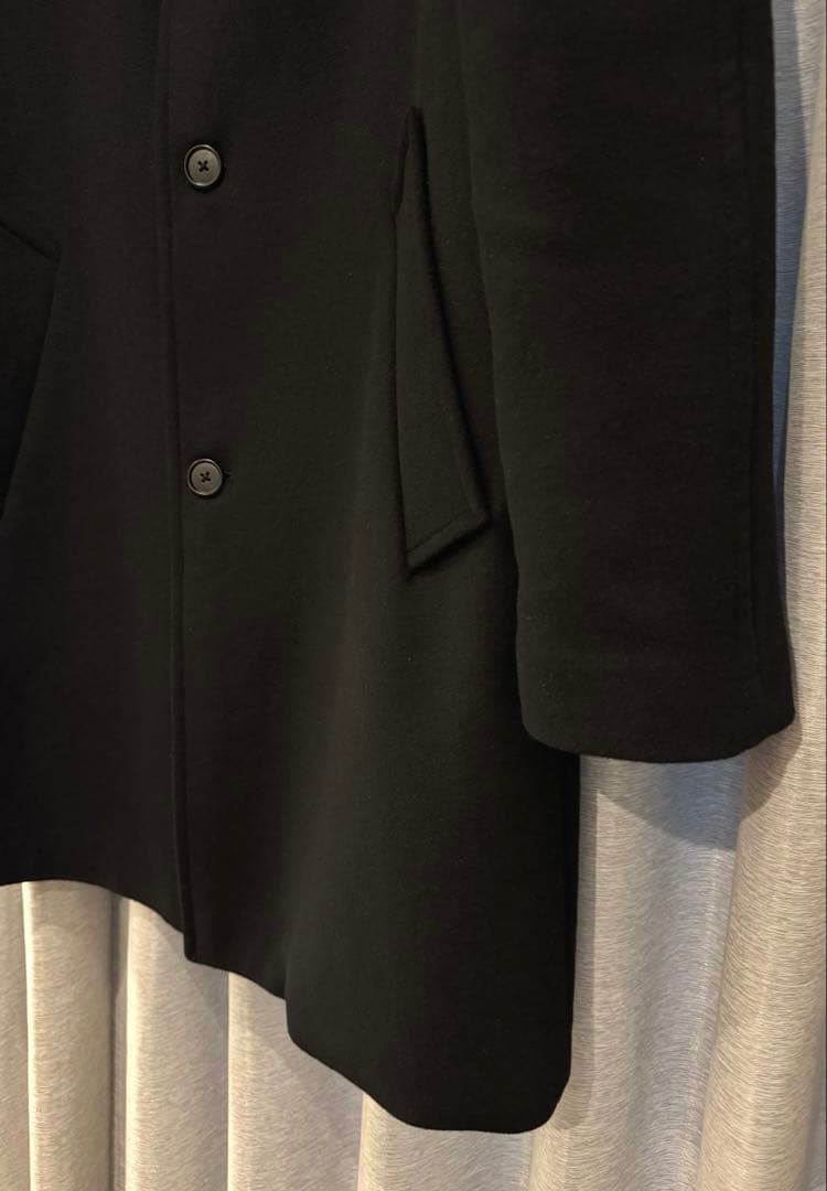 【ZARA】 ウールブレンドコート・10%カシミア/ ブラック・Lサイズ