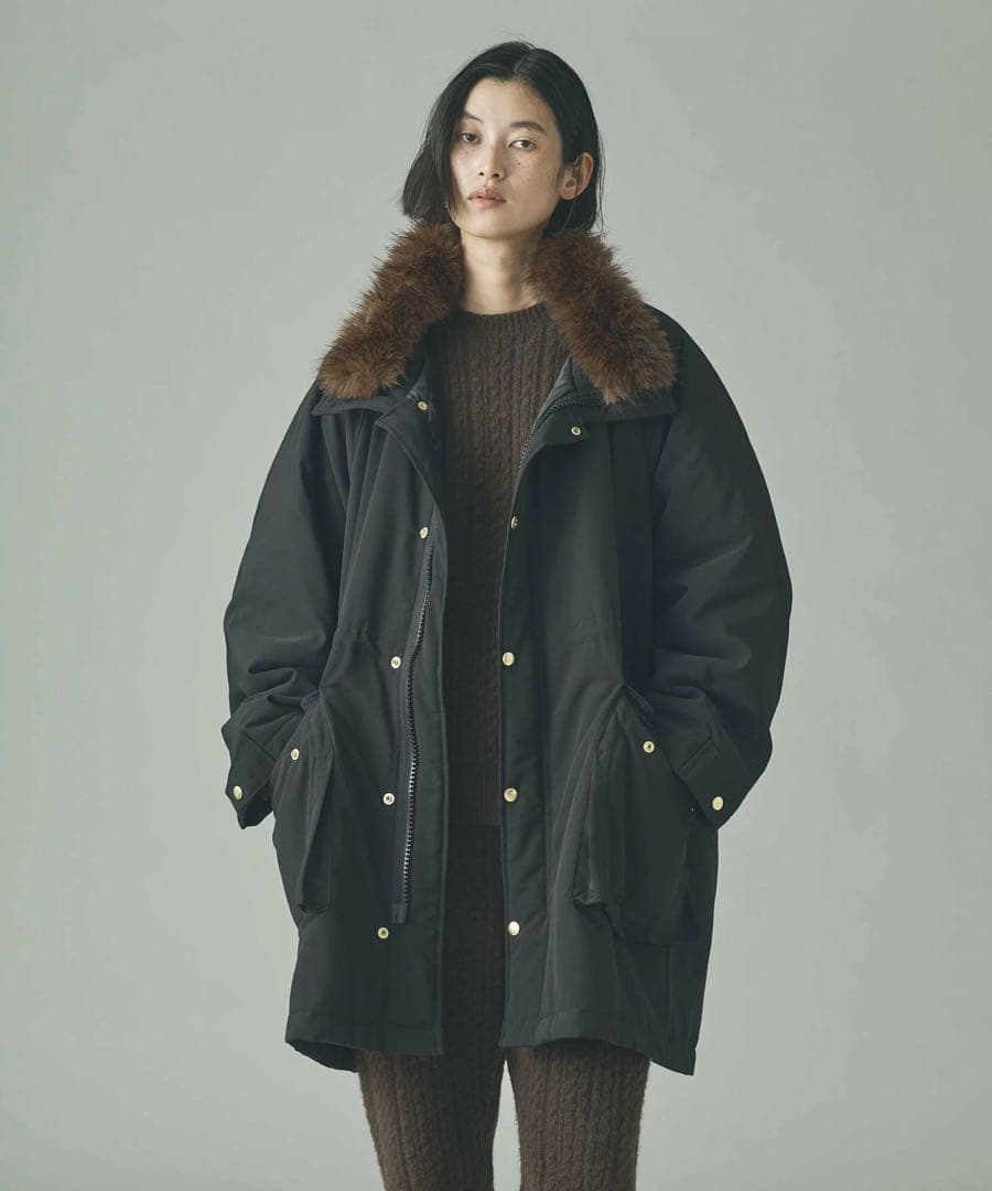 Curensology フェイクファーエリツキスウェーディッシュモッズコート36