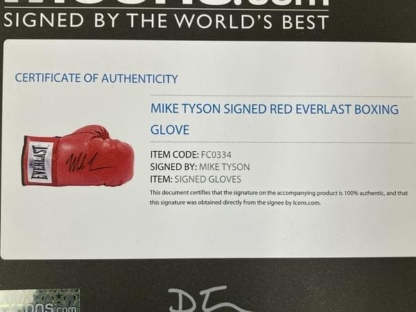 MIKE TYSON/マイクタイソン/直筆サイン入りボクシンググローブ/証明書付