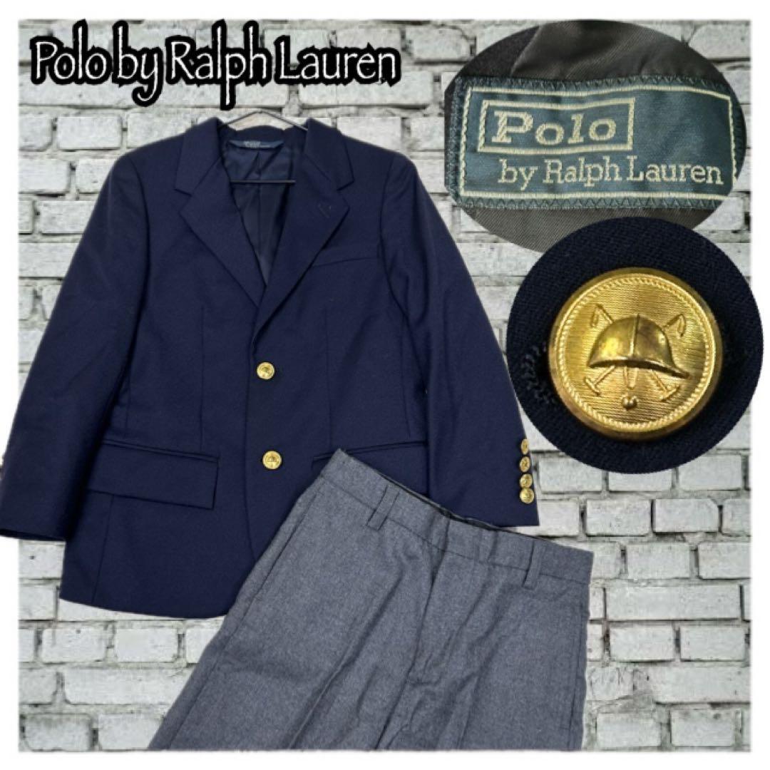 ✨美品✨希少✨ポロラルフローレン 金ボタン 紺ブレ セットアップ 120