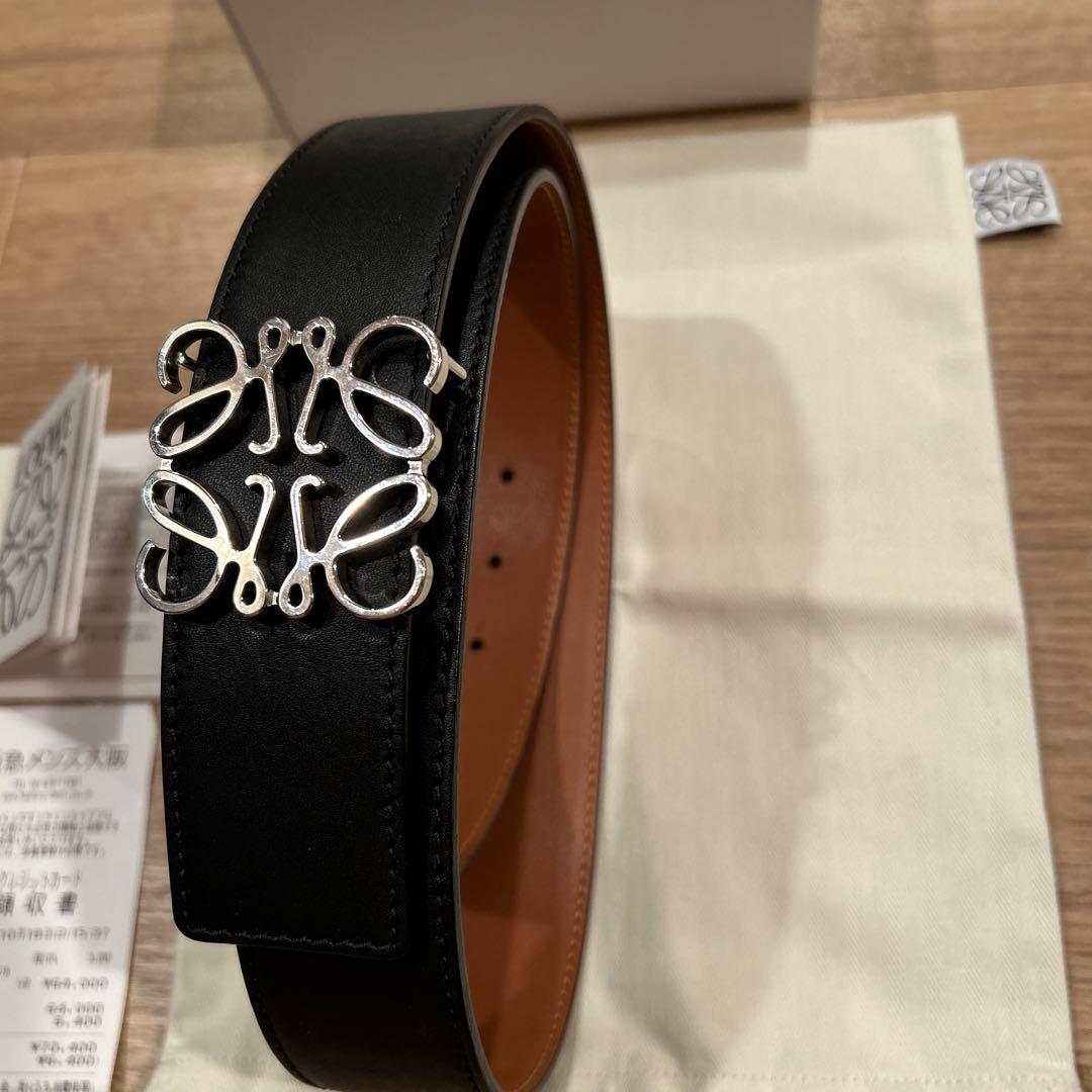 ロエベ アナグラム　リバーシブルベルト 80