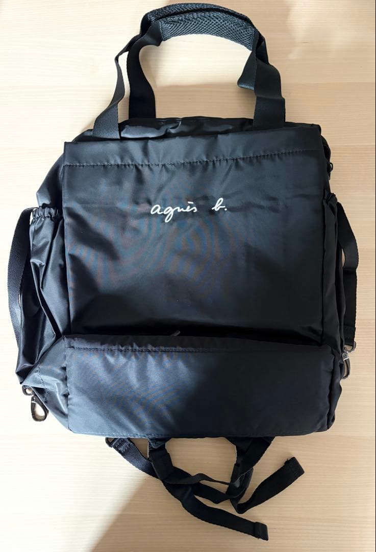 新品未使用 アニエスベー マザーズバッグ 2Wayバッグ　ブラック シート付き