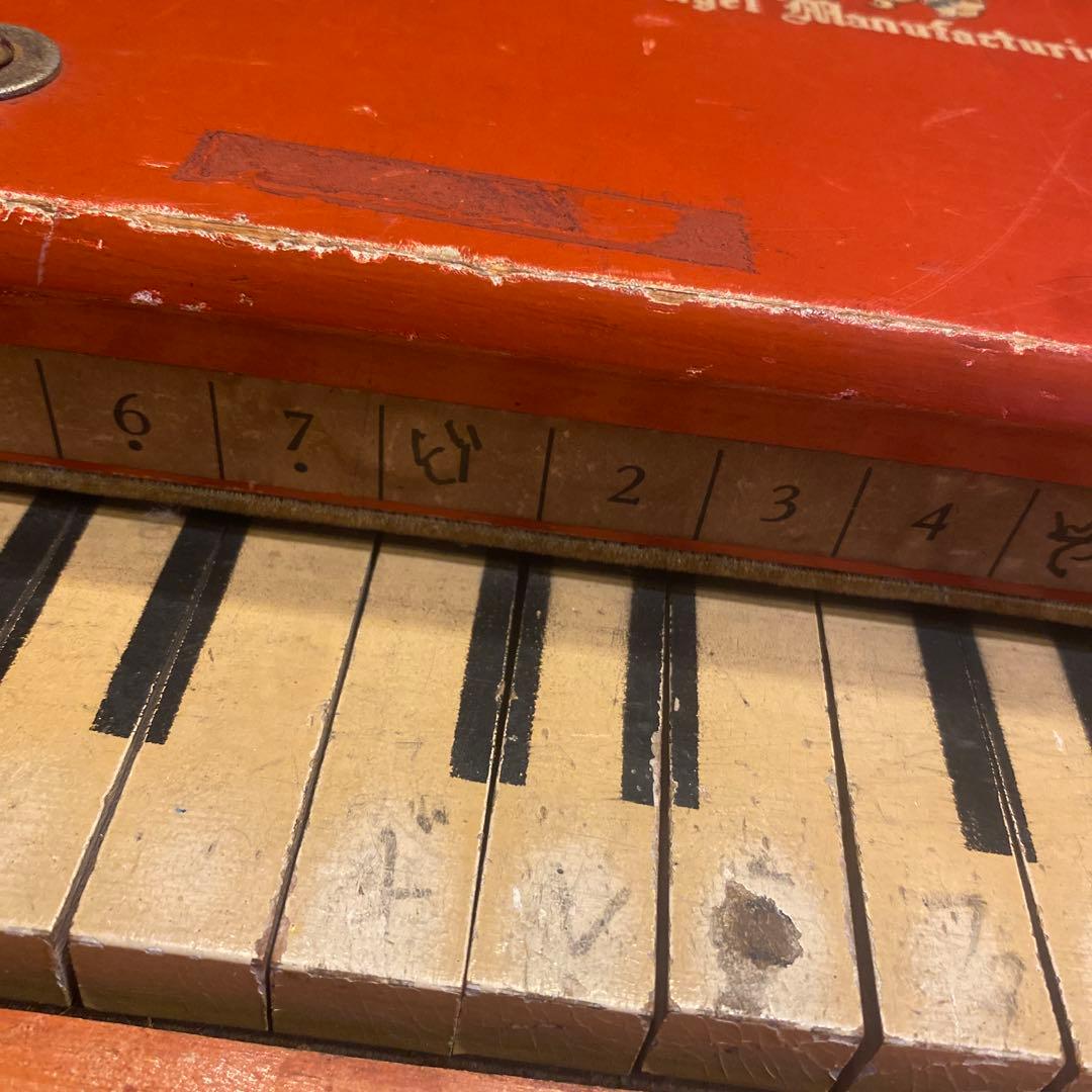 f*)様 ヴィンテージ 赤い木製ピアノ 25鍵盤