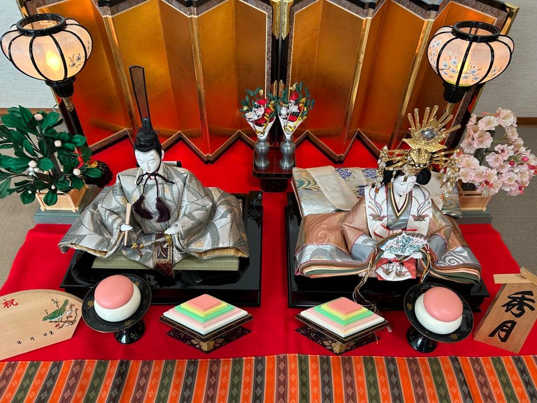 雛人形セット 伝統的な装飾付き