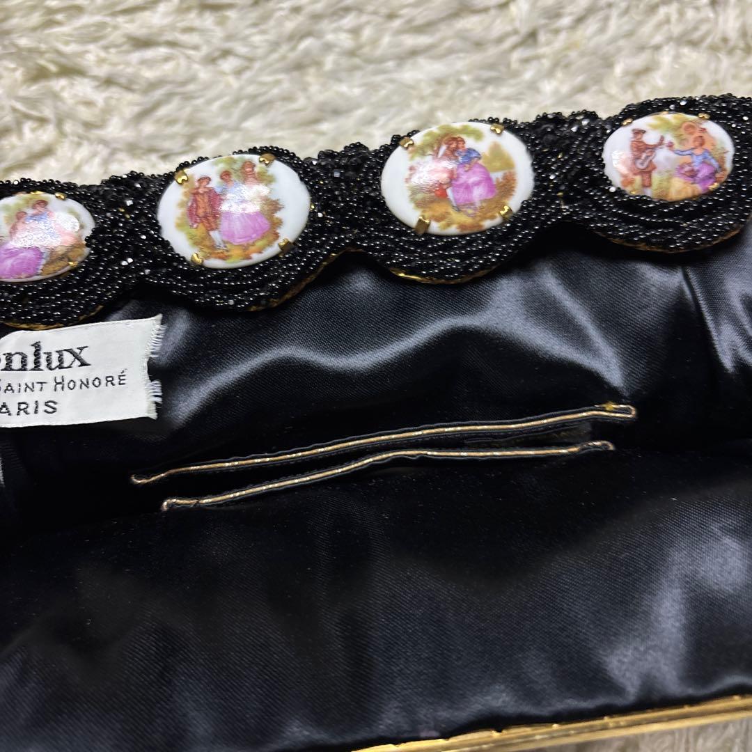 フランス製 アンティーク ヴィンテージ ビーズバッグ 黒 ブラック Benex