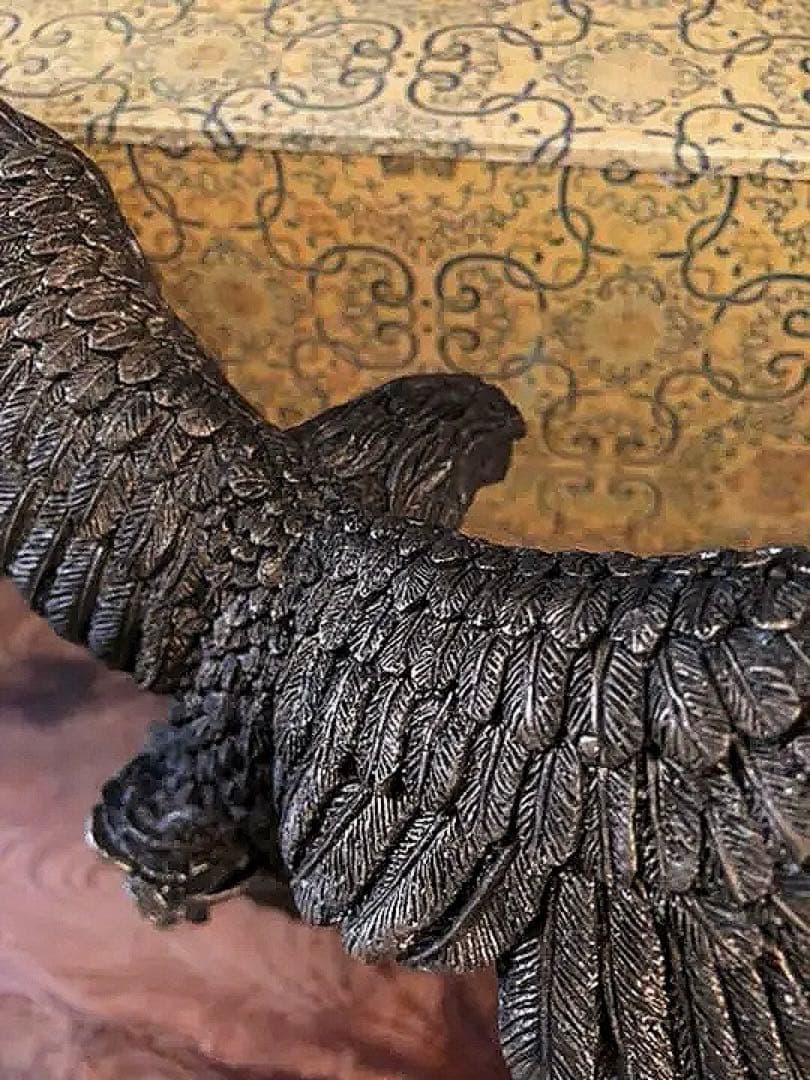 中国美術 小型 時代 鋳型 細密 鷲 箱付き 横幅約 30㎝ 特価