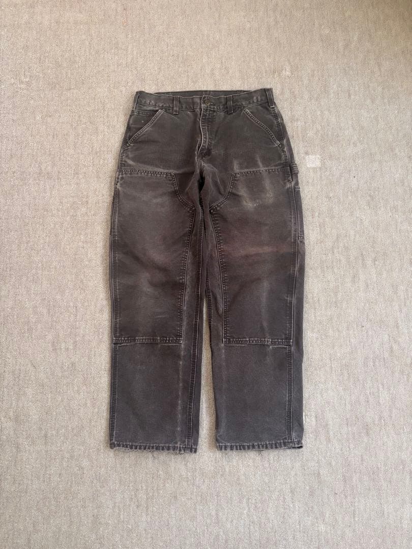 Carhartt ダブルニー パンツ ダークブラウン 雰囲気◎ 鬼フェード