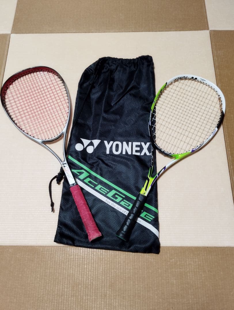 YONEXソフトテニスラケット2本　ケース付き　ACEGATE 66他