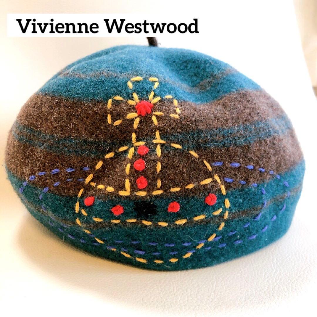 美品 ！Vivienne Westwood 刺繍入り ベレー帽　ヴィヴィアン