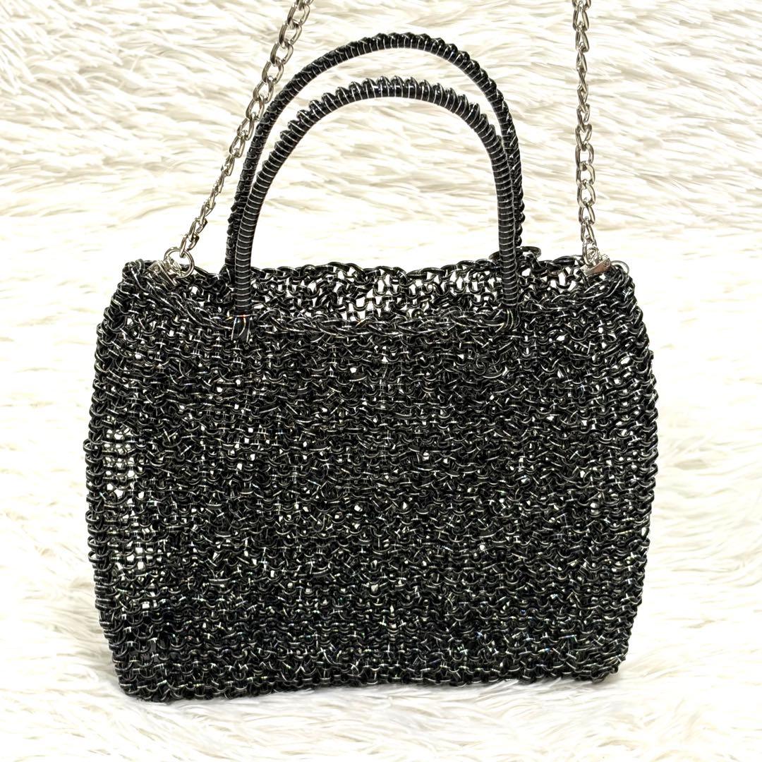 ANTEPRIMA アンテプリマ　ワイヤーバッグ　2WAY シルバーグレー