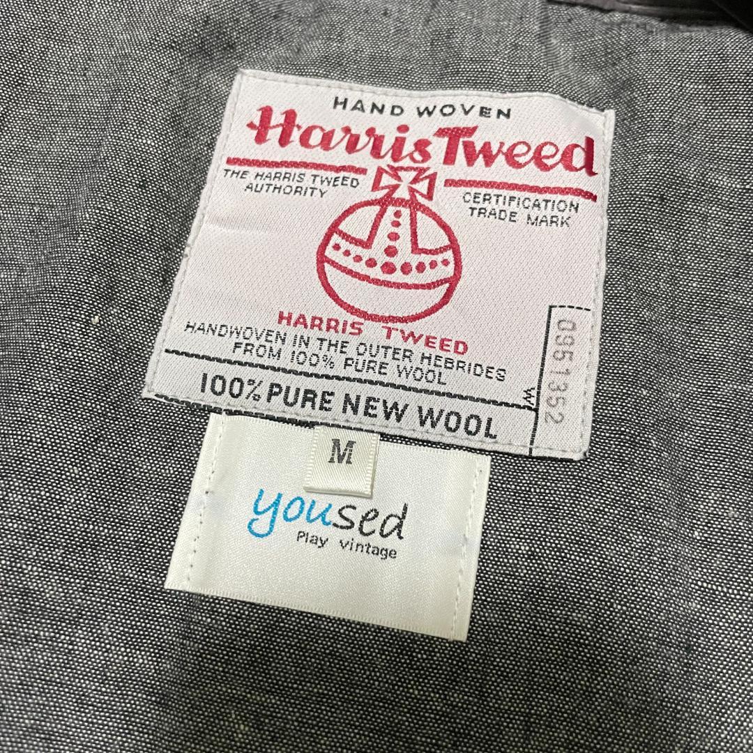 XL相当 ハリスツイード クレイジーパターン ハンティングジャケット グレー系