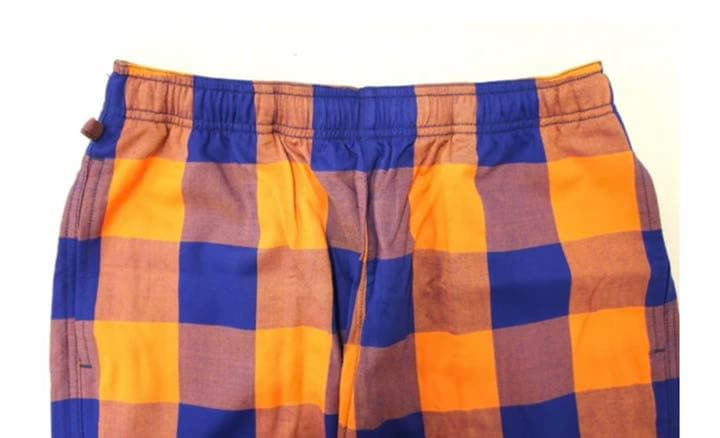 パンツ THREE FACE EASY SHORTS-NAVY x ORANGE