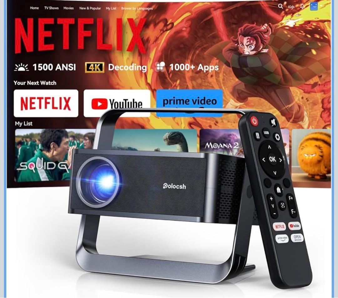 プロジェクター 家庭用1500ANSIネイティブ1080P 4k対応双方向