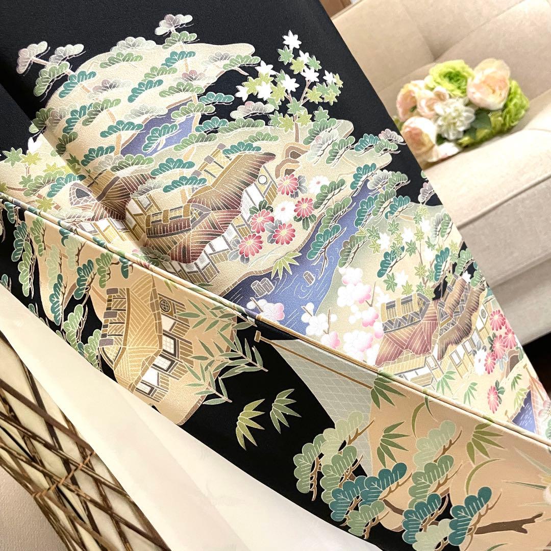 黒留袖 親族 結婚式 披露宴 母 袋帯 フルセット 袷 着物 和装 ウェディング