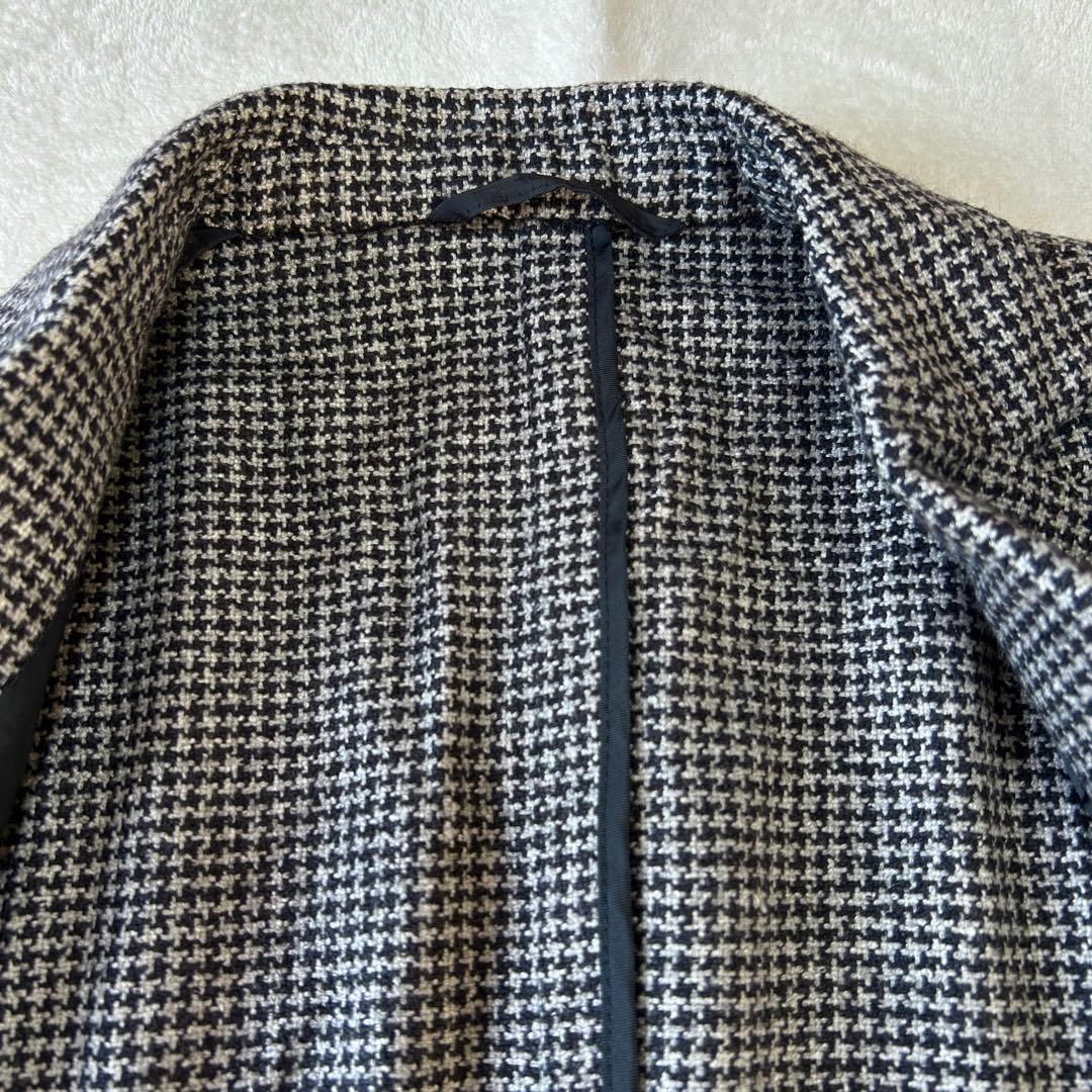 美品 エルメネジルドゼニア カシミヤ シルク ハウンドトゥース ジャケット48