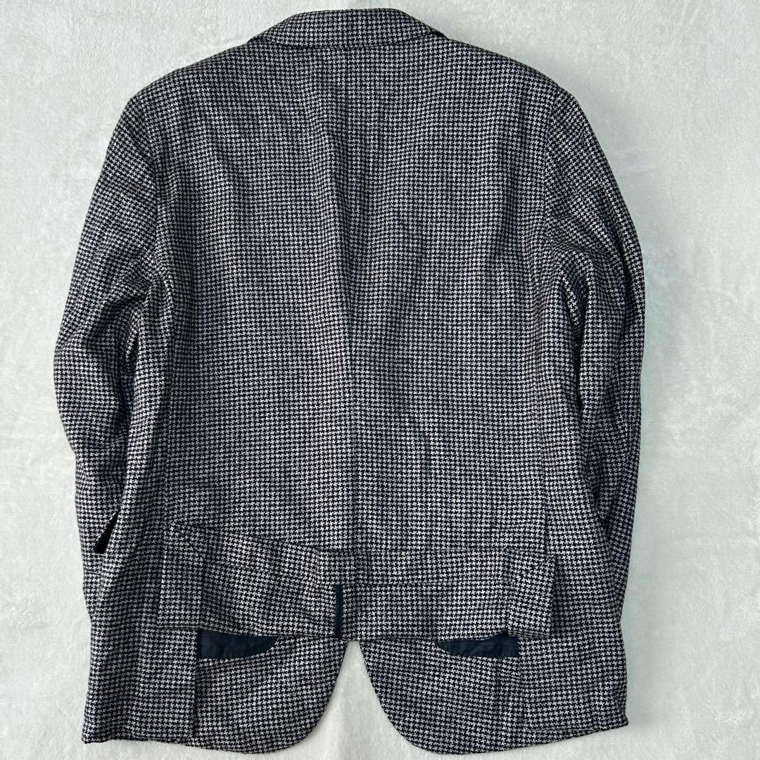 美品 エルメネジルドゼニア カシミヤ シルク ハウンドトゥース ジャケット48