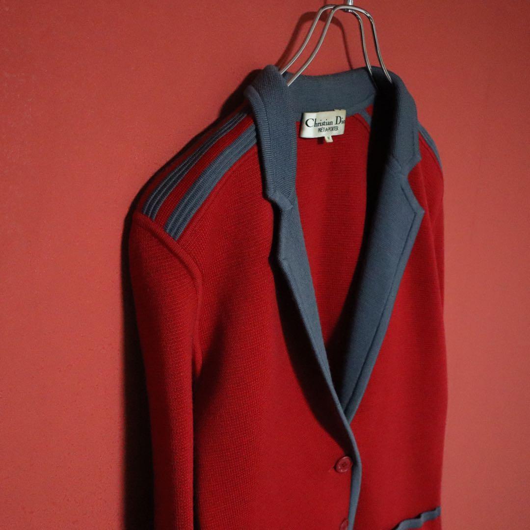 【希少デザイン】Christian Dior ライン切替 ニットジャケット