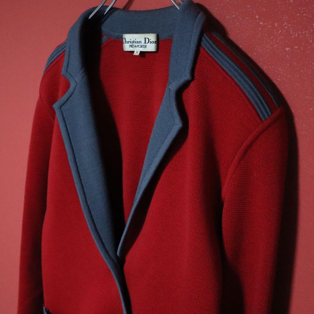 【希少デザイン】Christian Dior ライン切替 ニットジャケット