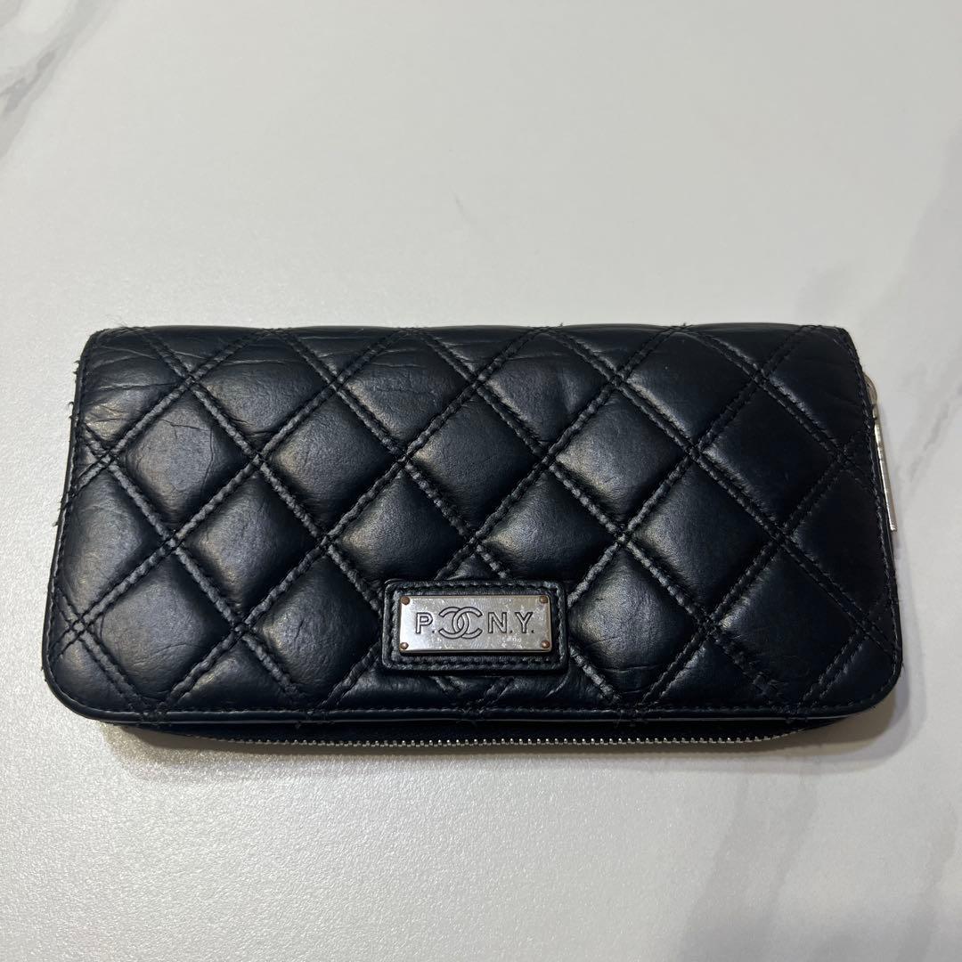 CHANEL キルティング 長財布 黒