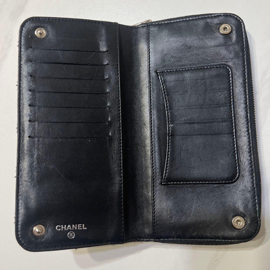 CHANEL キルティング 長財布 黒