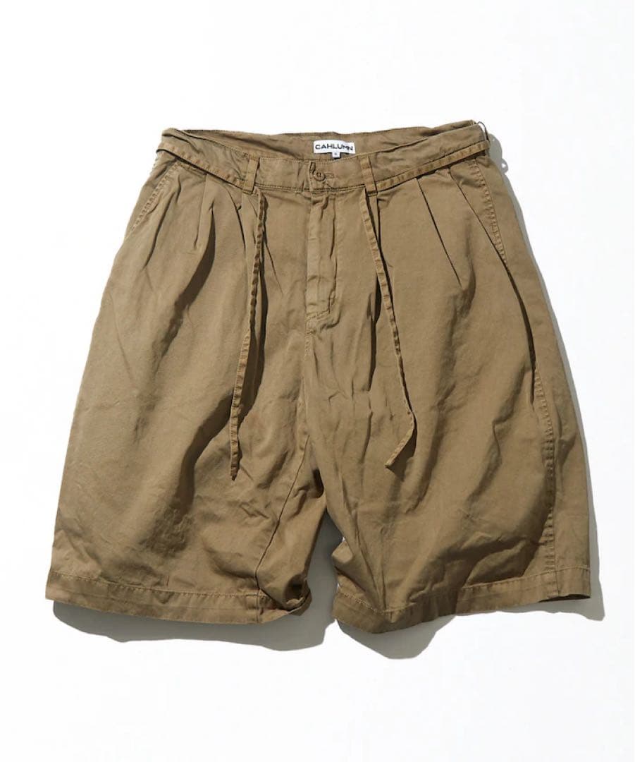CAHLUMN カウラム 2 Tuck Chino Shorts