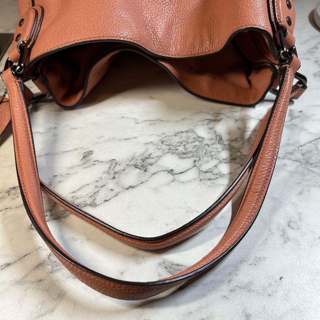 コーチ イーディー ショルダーバッグ トートバッグ ピンク 大容量 レザー