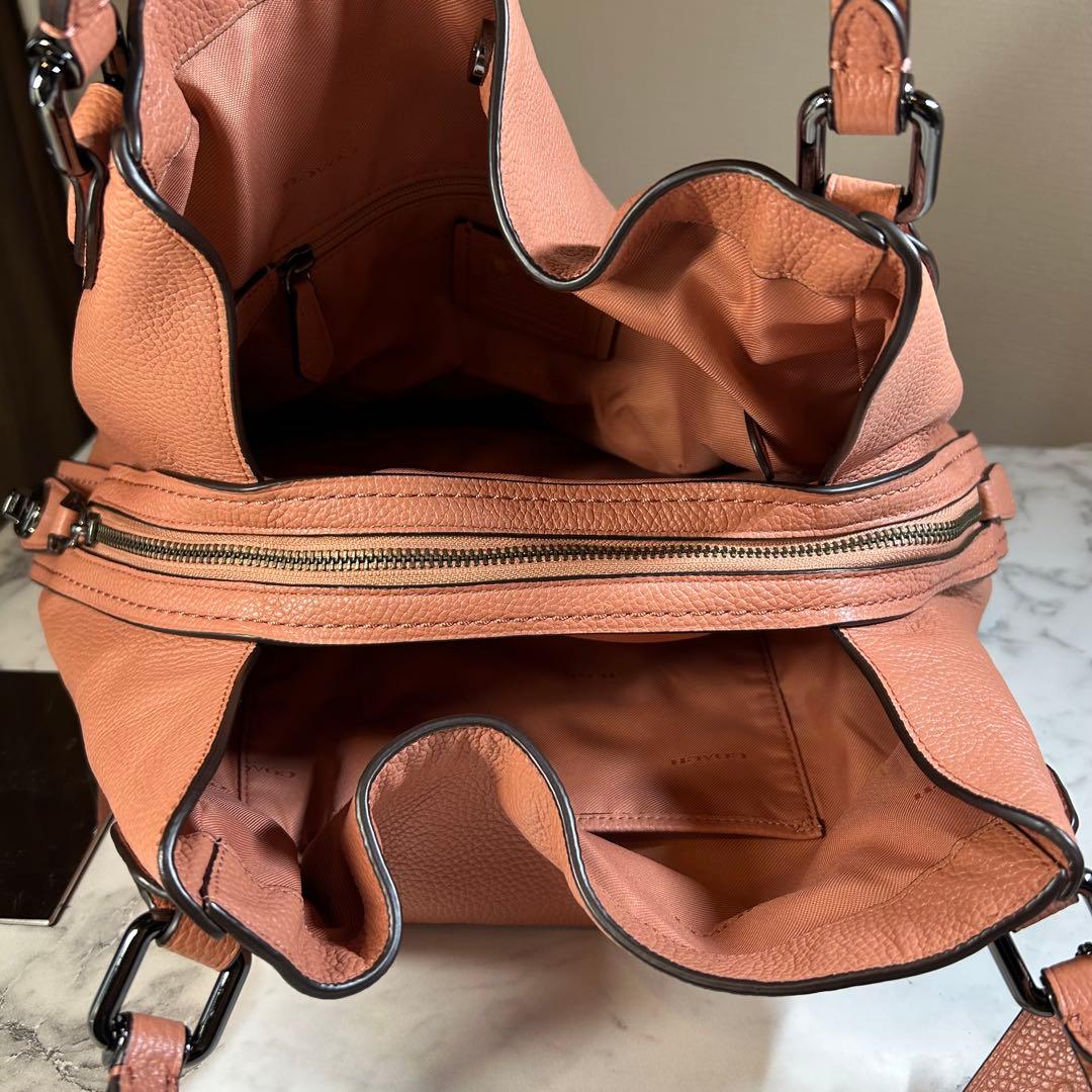 コーチ イーディー ショルダーバッグ トートバッグ ピンク 大容量 レザー