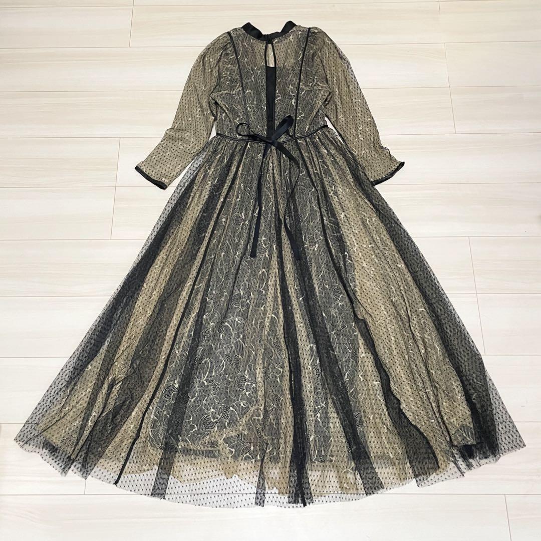 極美品✨FRAY I.D チュールレイヤード フレアワンピ 結婚式・特別な日に