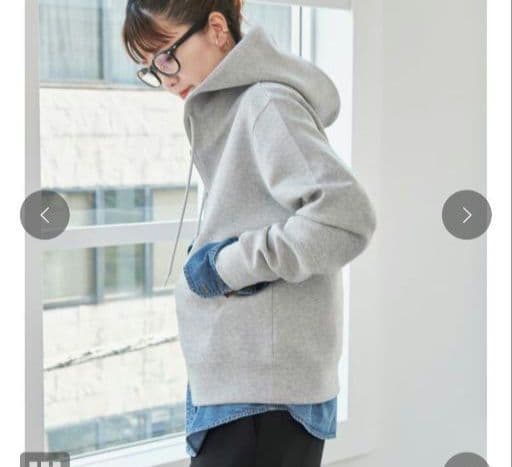 【タグ付き】スピック&スパン　ストレッチジップフードパーカー　グレー　25AW