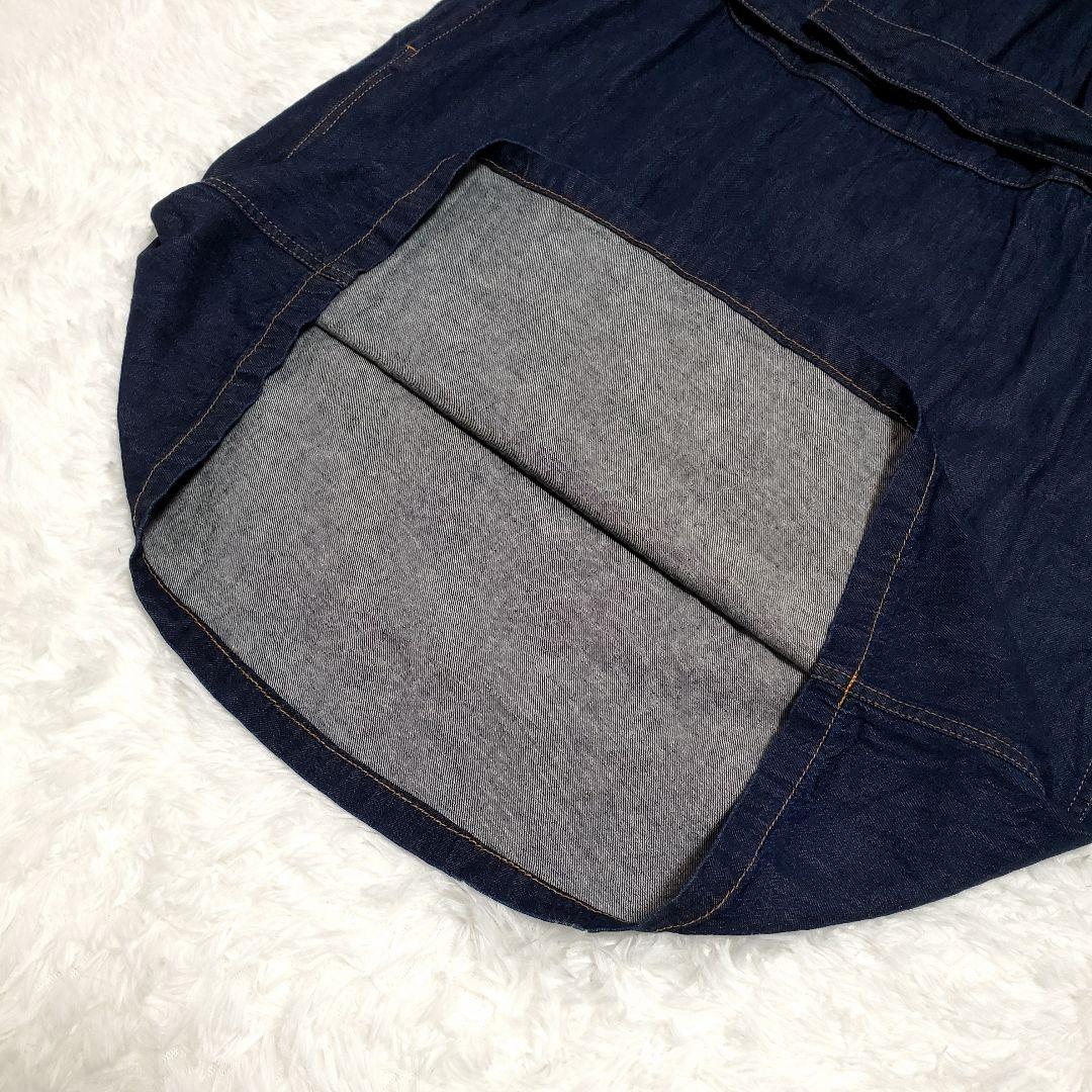 希少✨トリココムデギャルソン　デニム　ワンピース　長袖　猫目ボタン　S