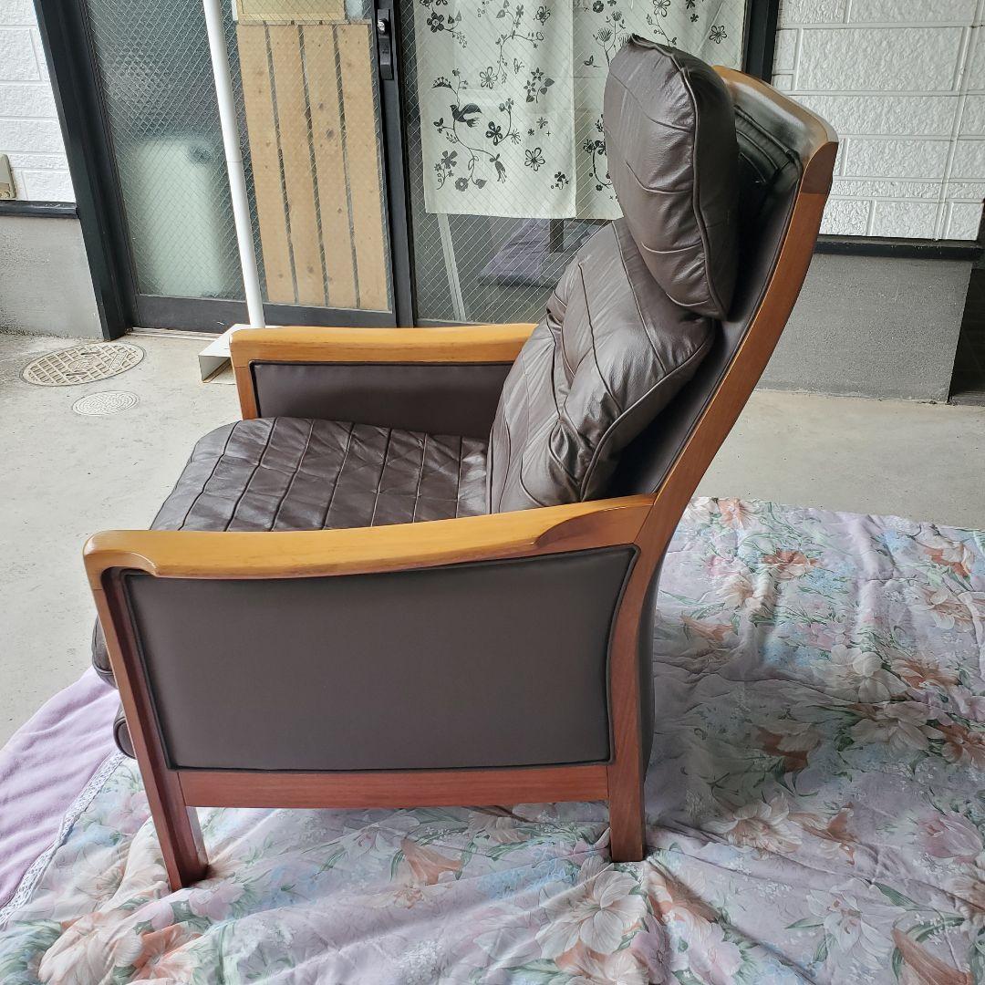 ①◆maruni マルニ木工 レマン 本革 一人掛けソファ イージーチェア