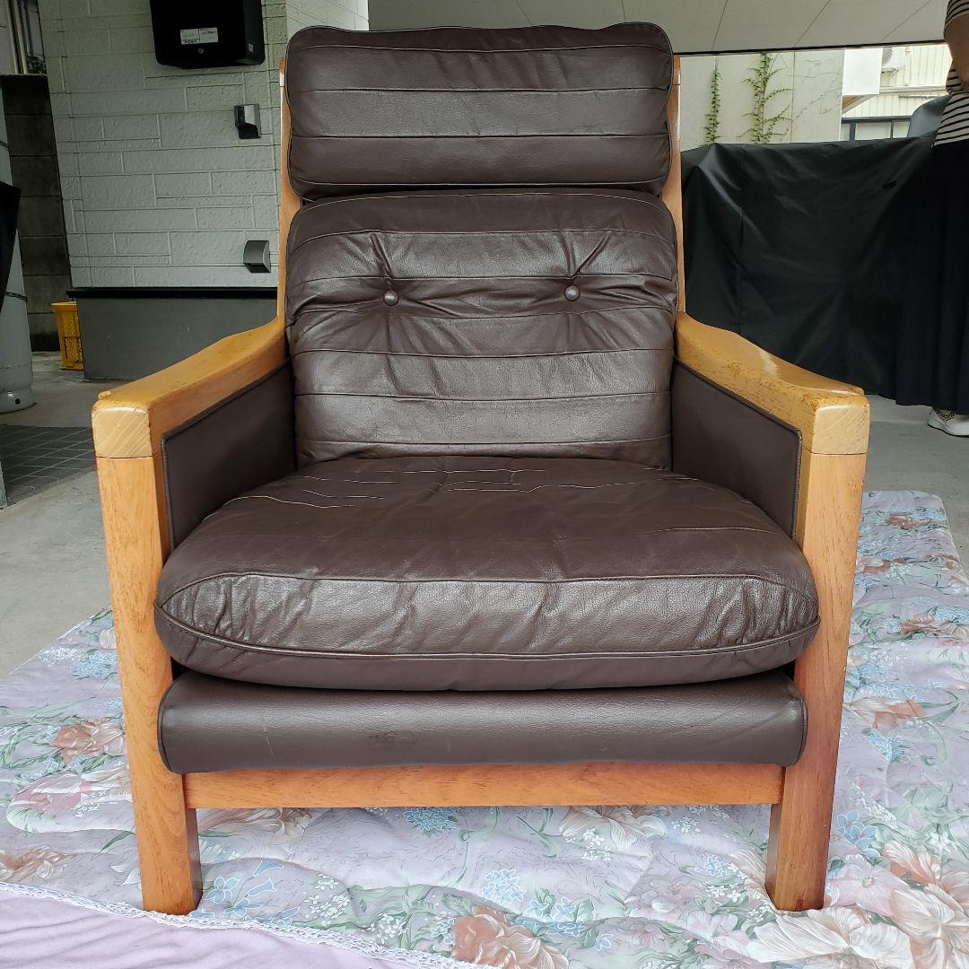 ①◆maruni マルニ木工 レマン 本革 一人掛けソファ イージーチェア