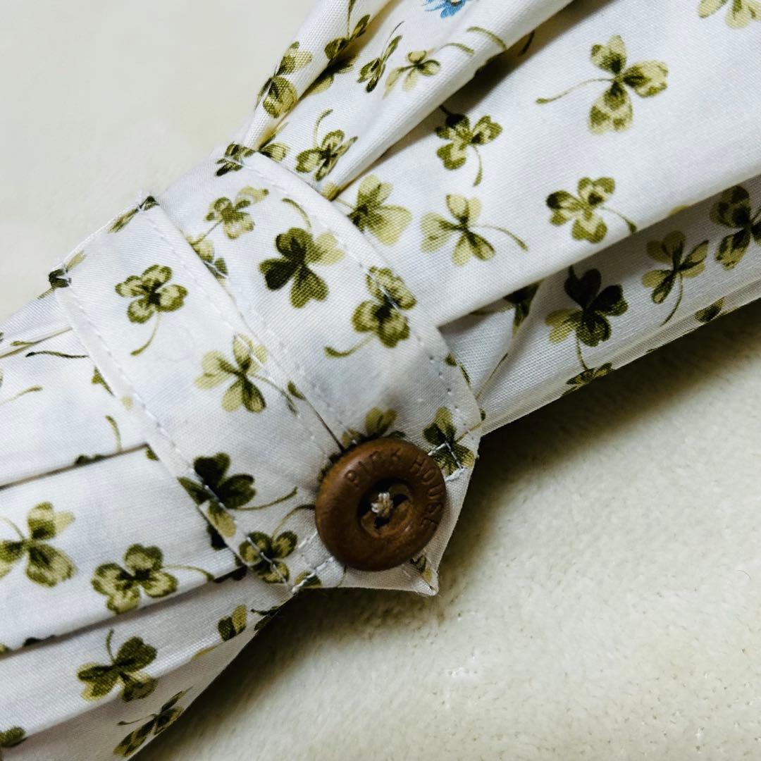 ピンクハウス　傘　白詰草ブーケ　四葉のクローバー　アイボリー　長傘　未使用P47